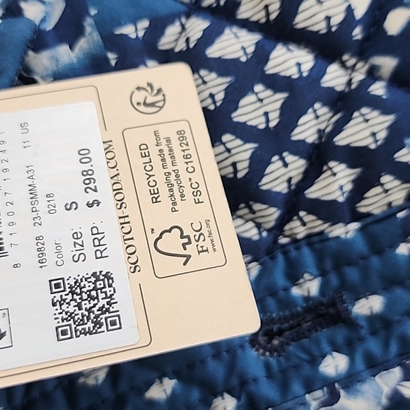 Scotch & Soda Printed QuiltedOvershirt in Blue for Men size small - Picture 7 of 11